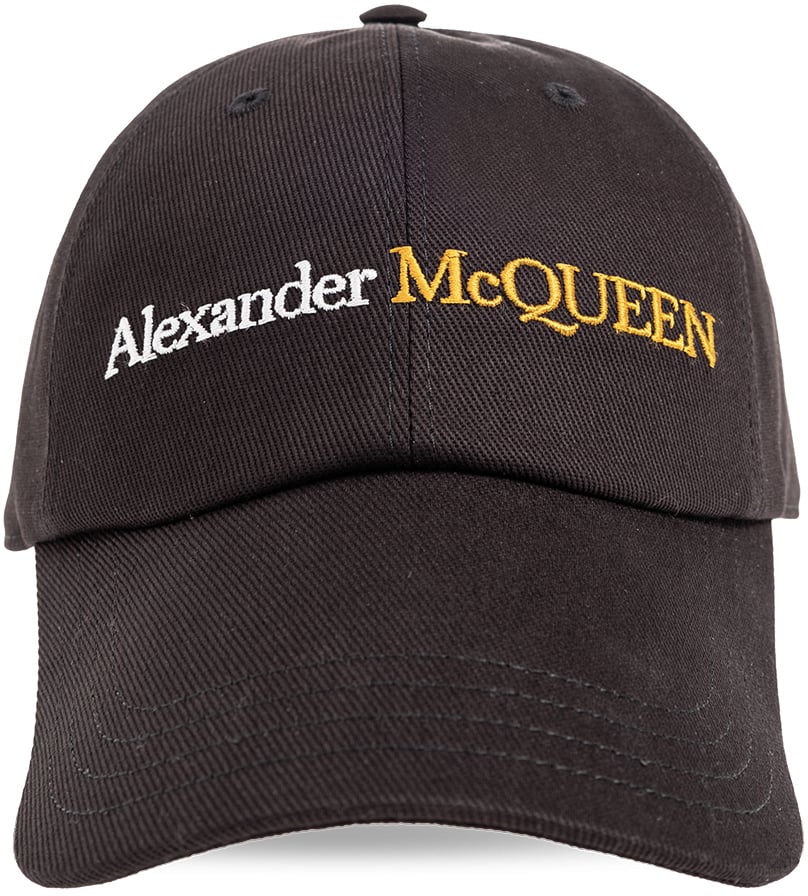 Alexander McQueen Embroidered Logo Baseball Cap Zwart