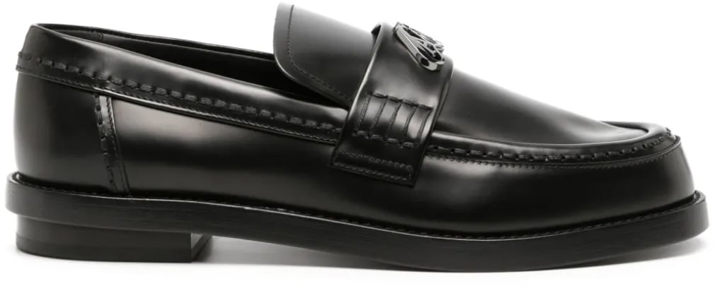 Alexander McQueen Seal Logo Plaque Loafers Zwart