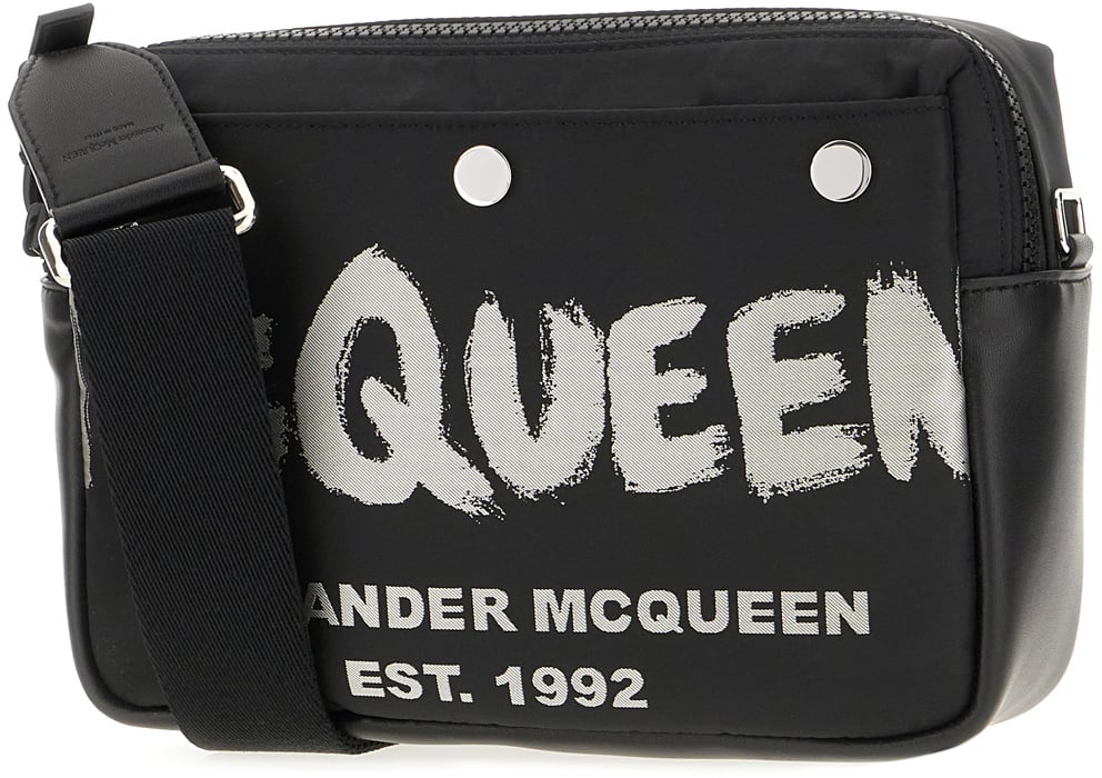 Alexander McQueen Alexander McQueen Black nylon crossbody bag Zwart