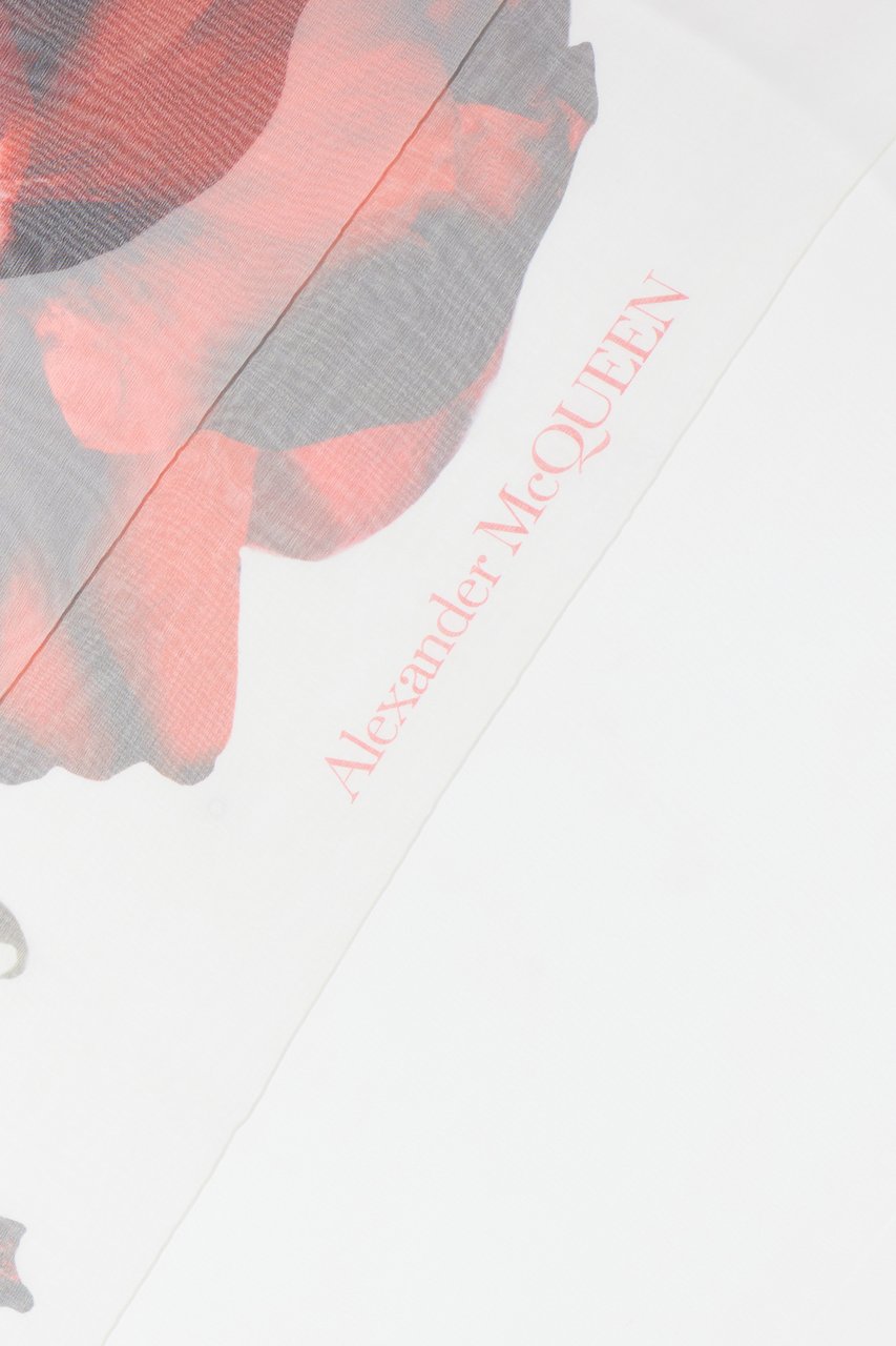 Alexander McQueen Alexander McQueen White silk scarf Wit
