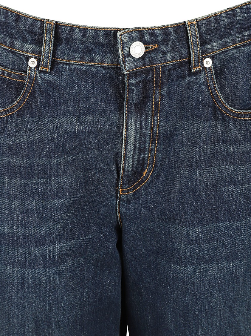 Alexander McQueen Wide-Leg Denim Jeans Blauw