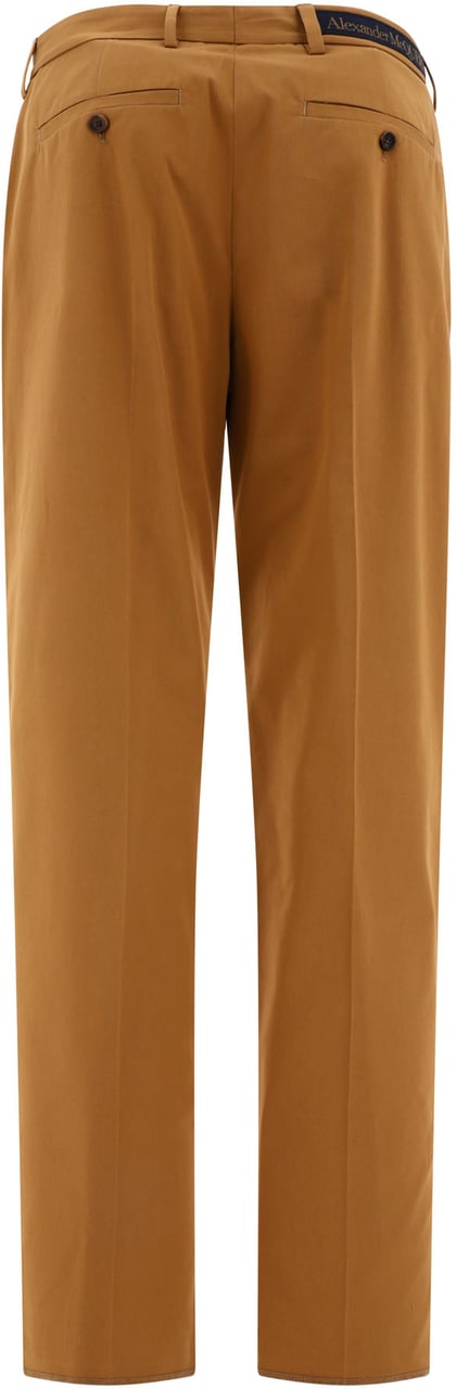 Alexander McQueen Tailored trousers with back logo Bruin