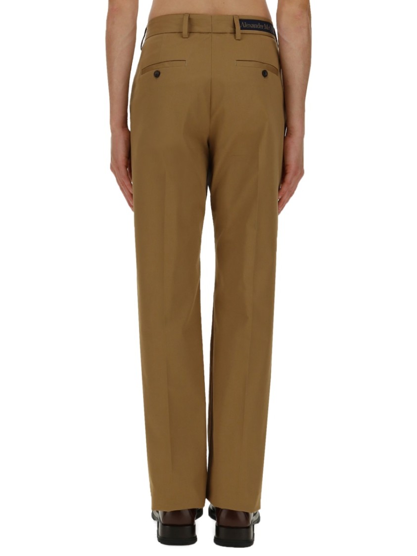 Alexander McQueen Pants With Logo Neutraal