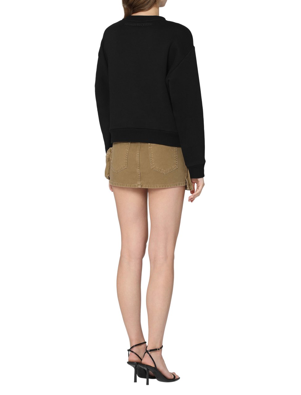 Alexander McQueen Cotton crew-neck sweatshirt Zwart