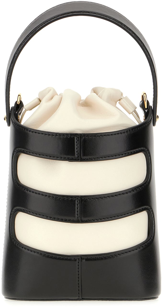 Alexander McQueen Alexander McQueen Two-tone leather bucket bag Zwart