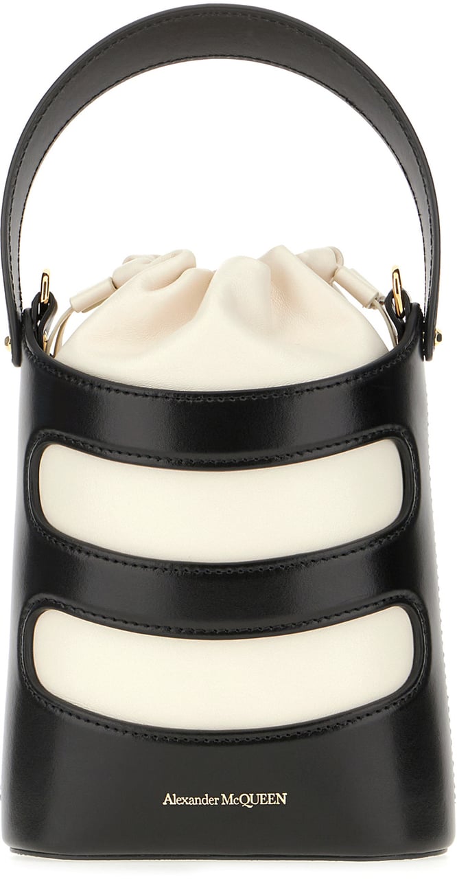 Alexander McQueen Alexander McQueen Two-tone leather bucket bag Zwart