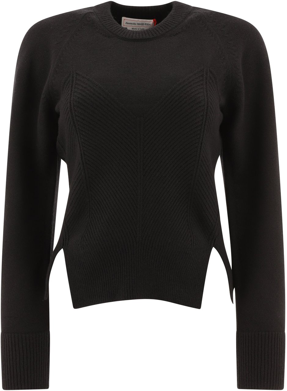 Alexander McQueen "Chevron Corset" sweater Zwart