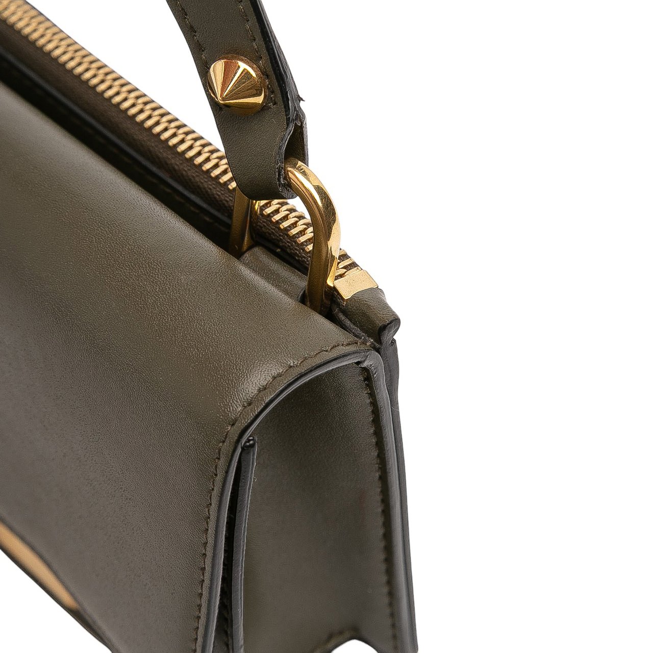 Alexander McQueen Mini Leather Skull Lock Top Handle Bag Groen