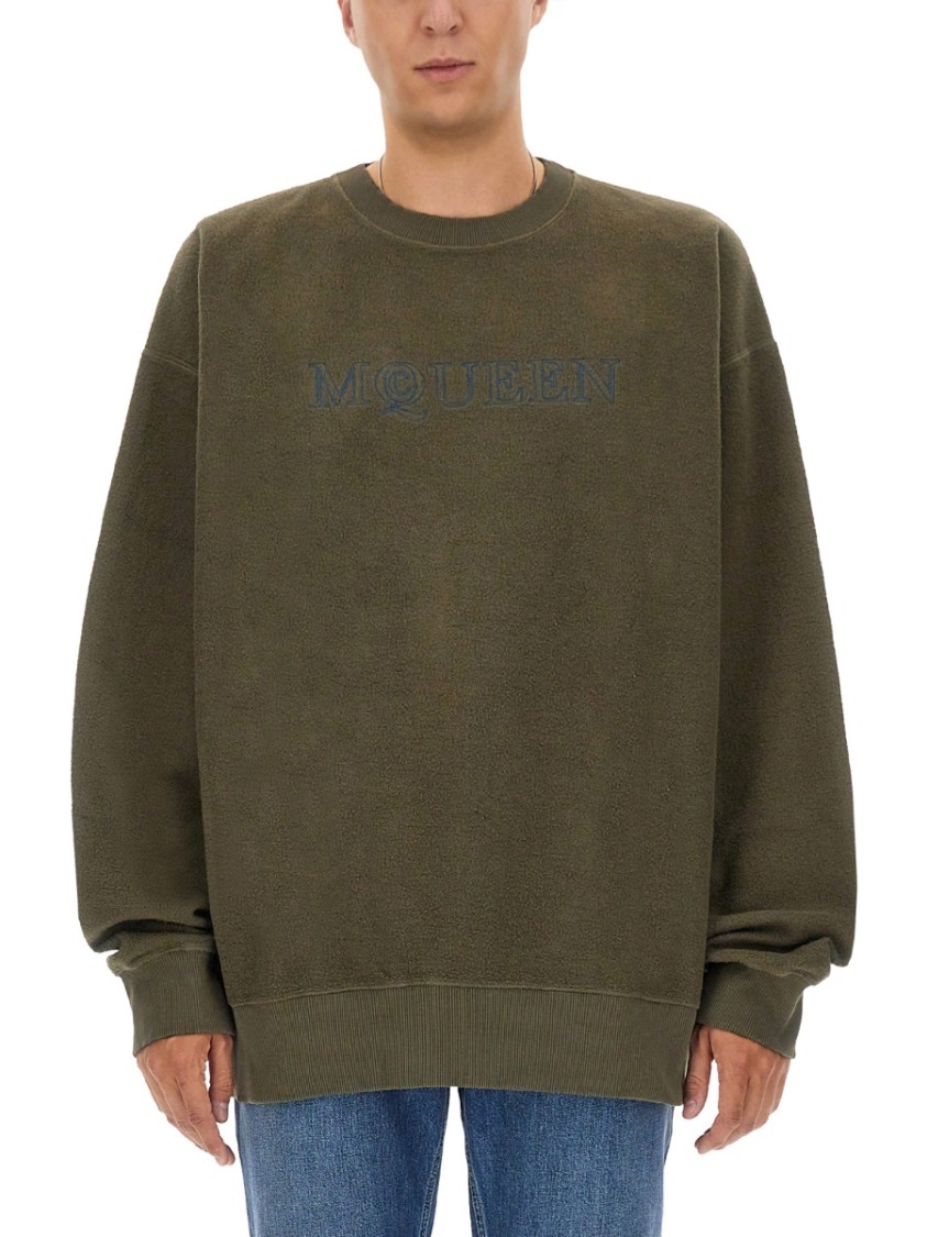 Alexander McQueen Sweatshirt With Logo Groen