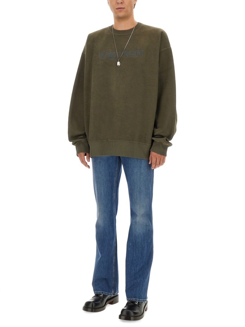 Alexander McQueen Sweatshirt With Logo Groen