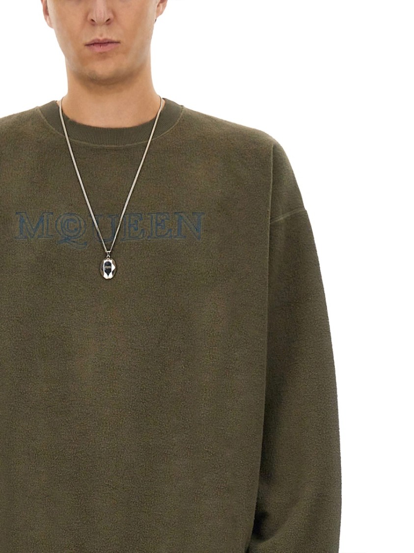 Alexander McQueen Sweatshirt With Logo Groen