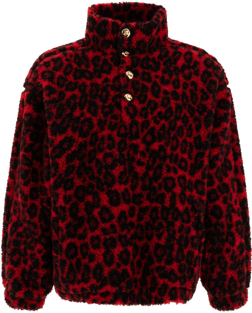 Alexander McQueen Leopard print fleece jacket Rood