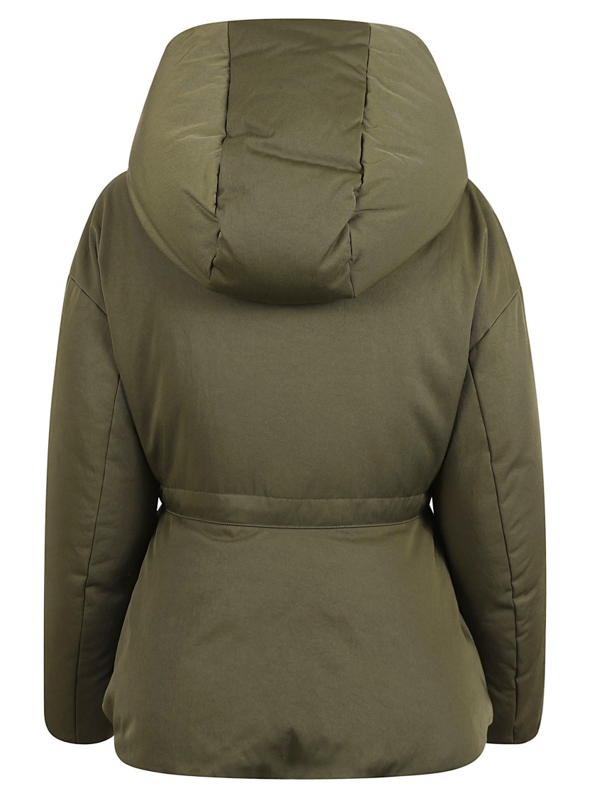 Alexander McQueen Relaxed Silhouette Coat With High Collar Groen