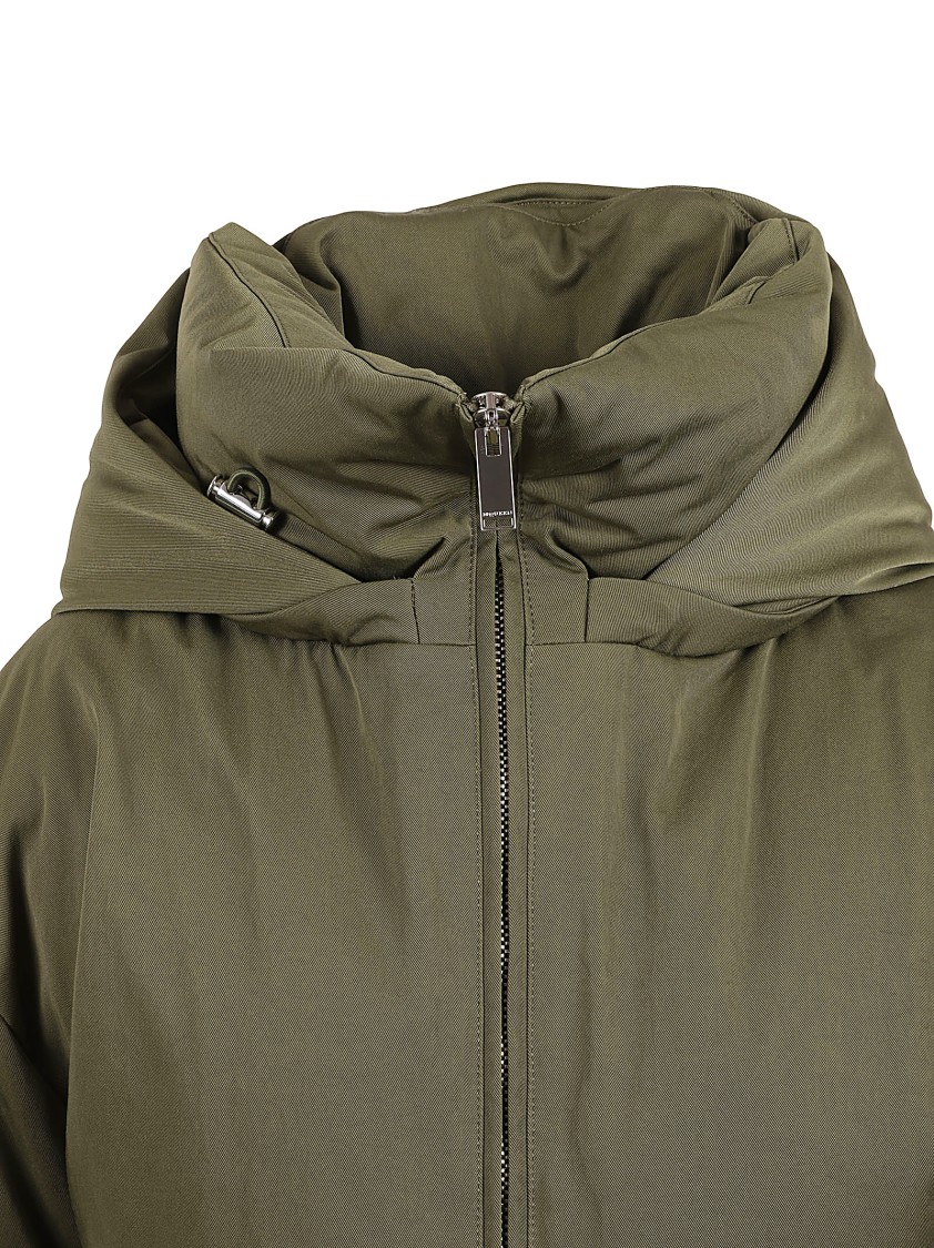 Alexander McQueen Relaxed Silhouette Coat With High Collar Groen
