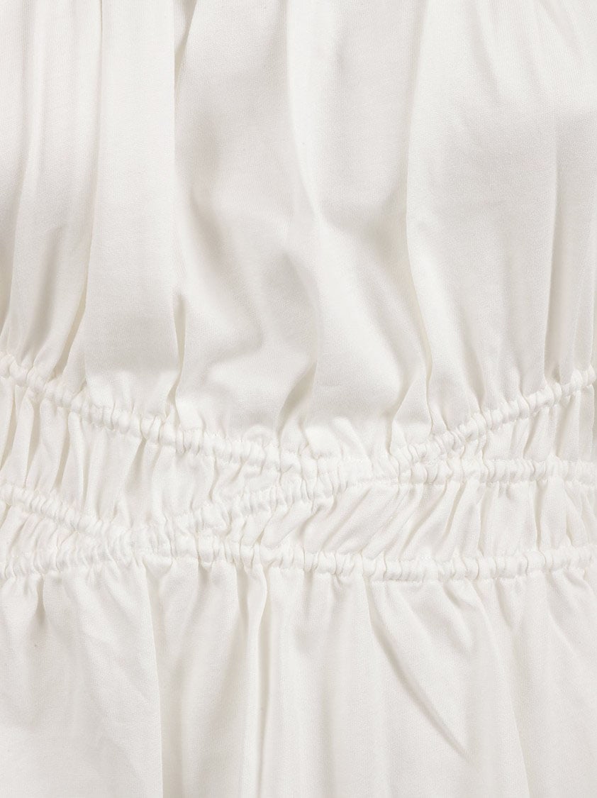 Alexander McQueen Relaxed-Fit White T-Shirt With Gathered Waistline Wit