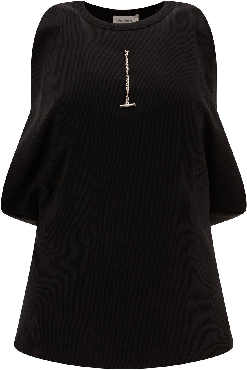 Alexander McQueen Ribbed top Zwart