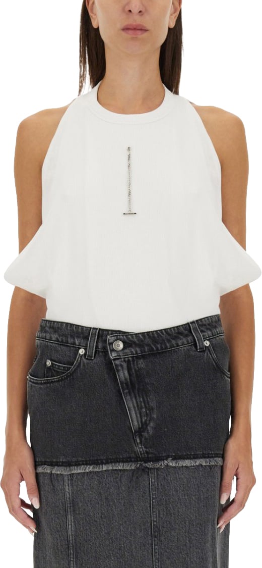Alexander McQueen Ribbed Tank Top Wit