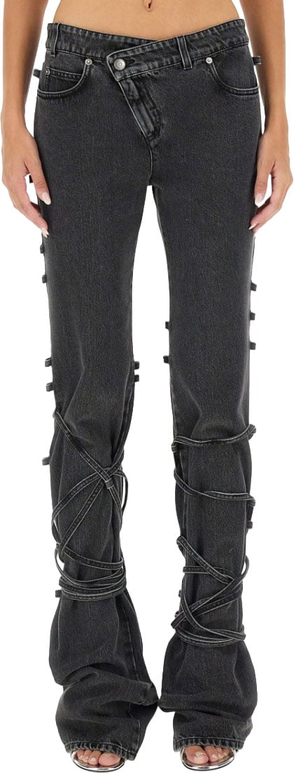 Alexander McQueen Jeans With Knotted Detail Zwart