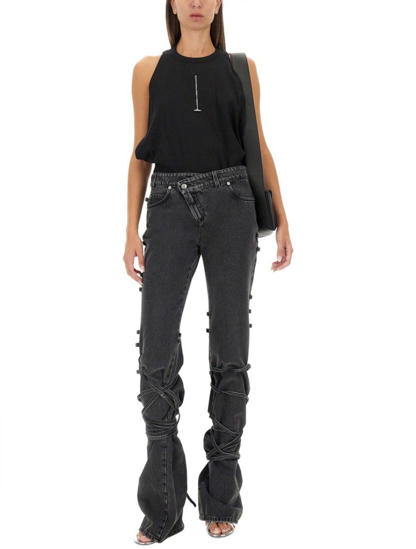 Alexander McQueen Jeans With Knotted Detail Zwart