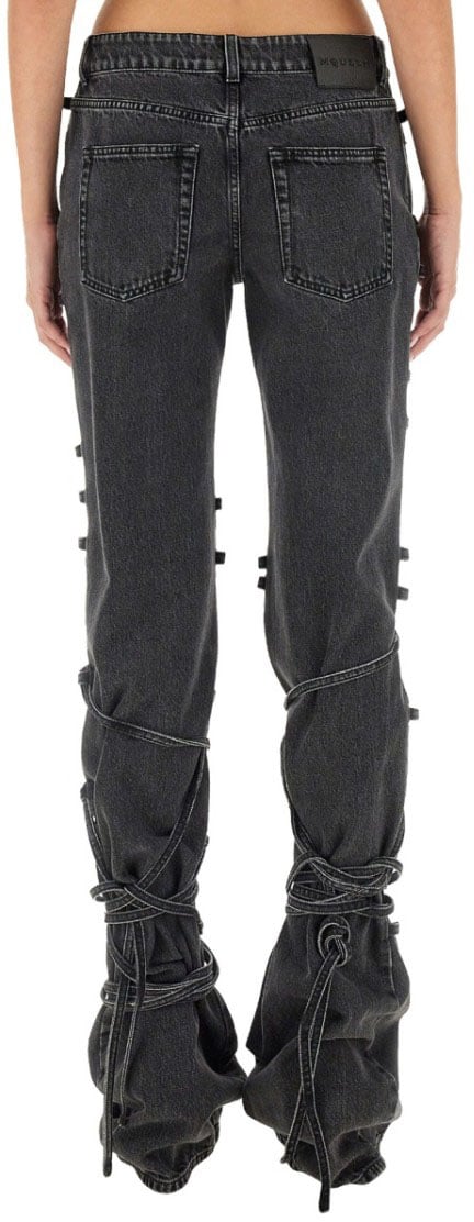 Alexander McQueen Jeans With Knotted Detail Zwart