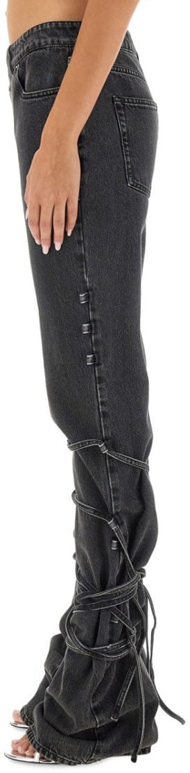 Alexander McQueen Jeans With Knotted Detail Zwart