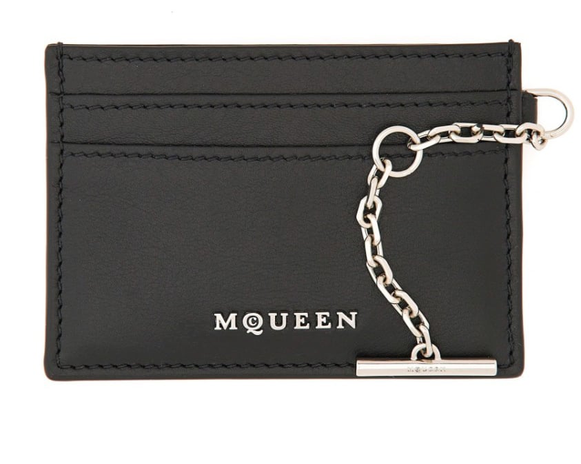 Alexander McQueen Card Holder "Sling" Zwart
