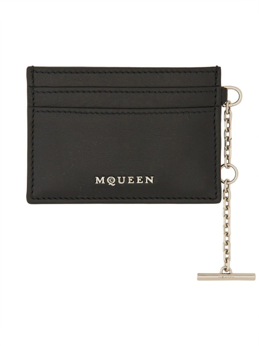 Alexander McQueen Card Holder "Sling" Zwart