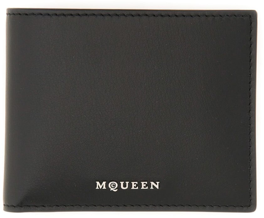 Alexander McQueen Wallet With Logo Zwart