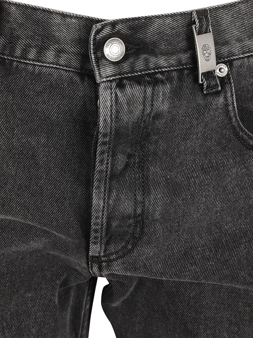 Alexander McQueen Classic Black Straight Leg Jeans Zwart
