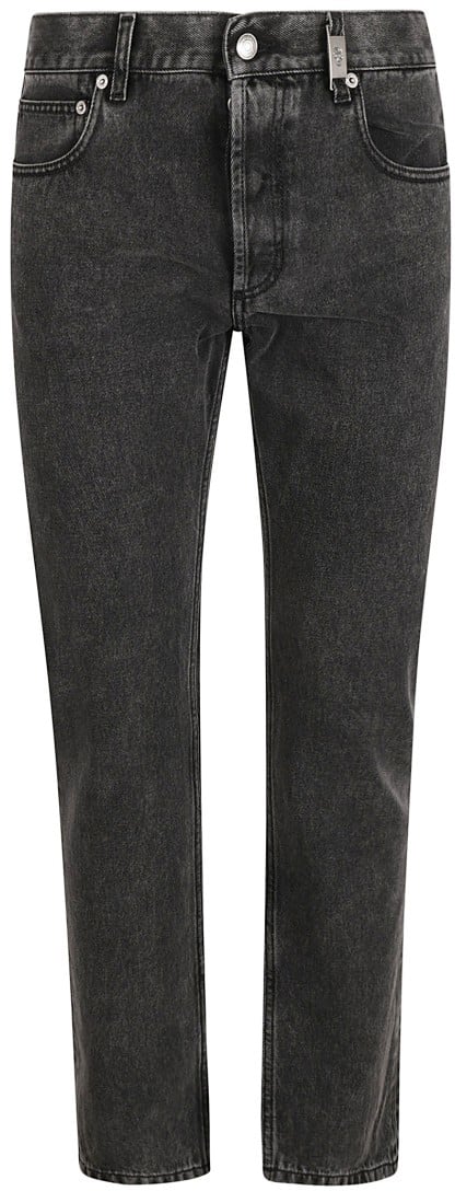 Alexander McQueen Classic Black Straight Leg Jeans Zwart