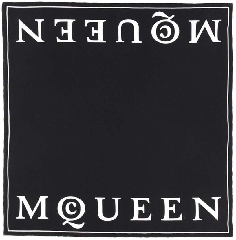Alexander McQueen Silk Scarf Zwart