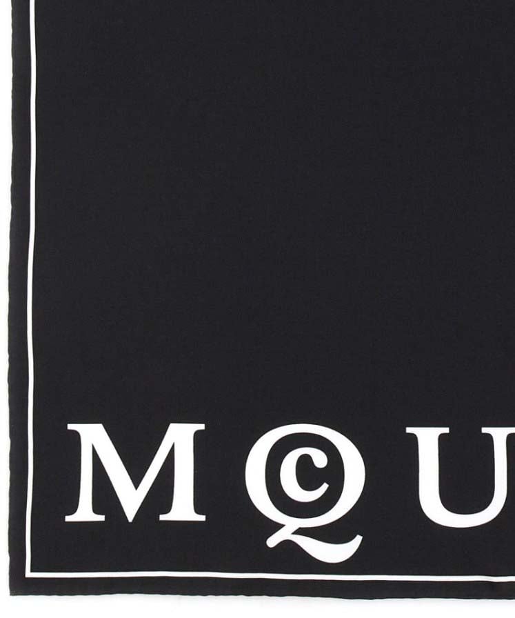 Alexander McQueen Silk Scarf Zwart