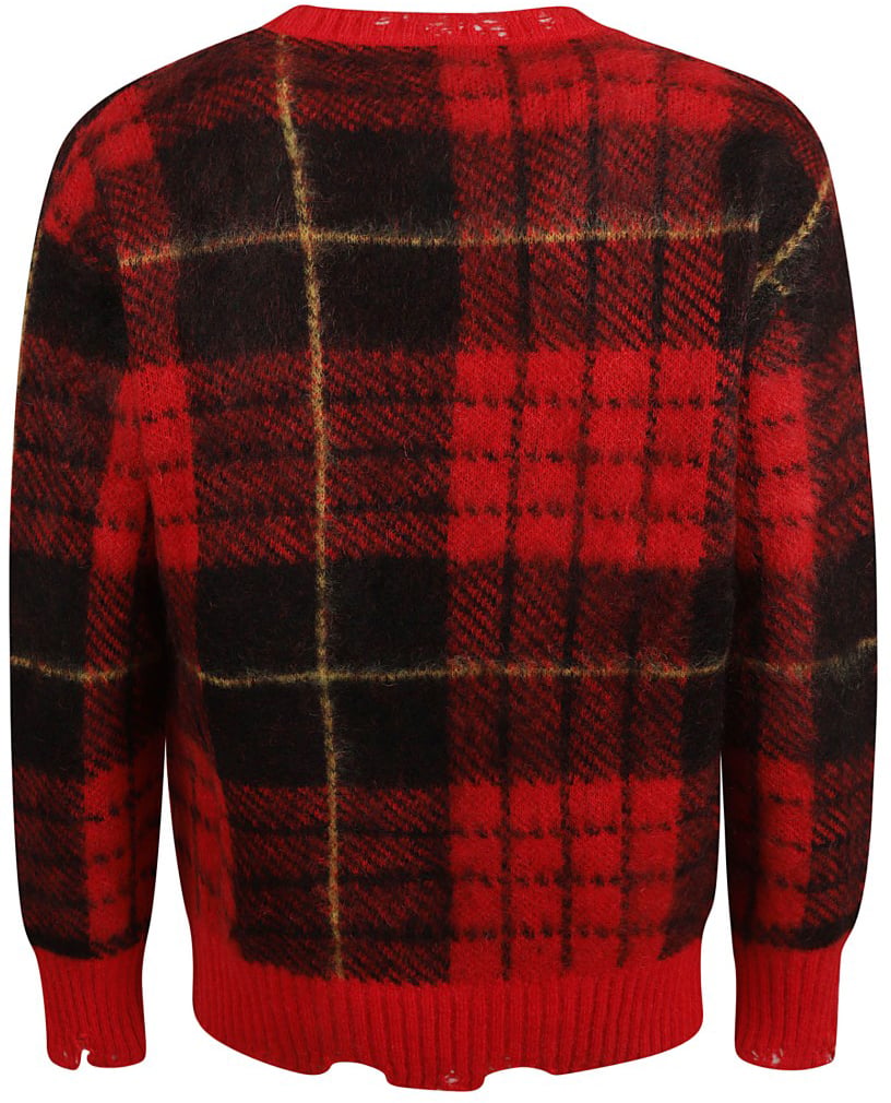 Alexander McQueen Bold Plaid Cotton Sweater Rood