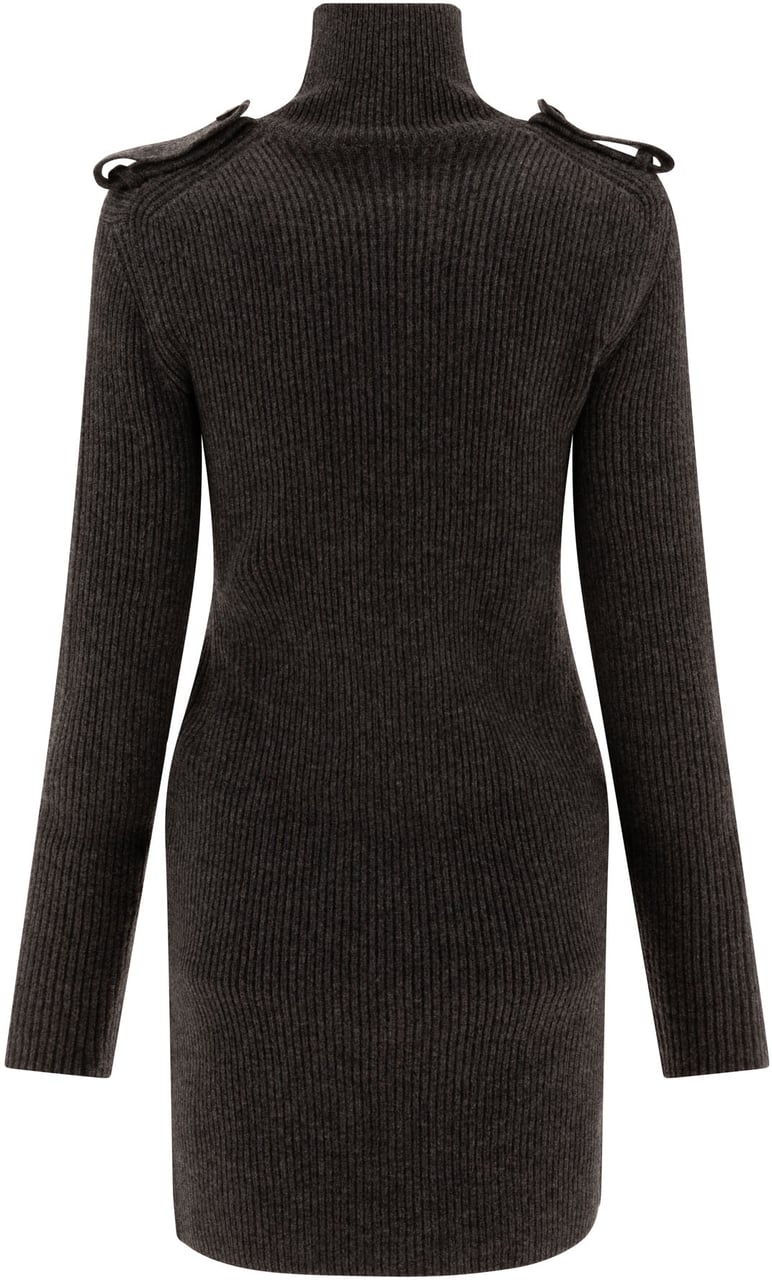 Alexander McQueen Ribbed mini dress Grijs