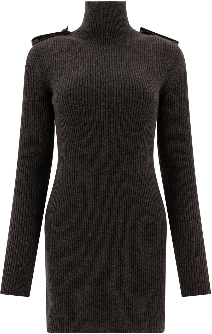 Alexander McQueen Ribbed mini dress Grijs