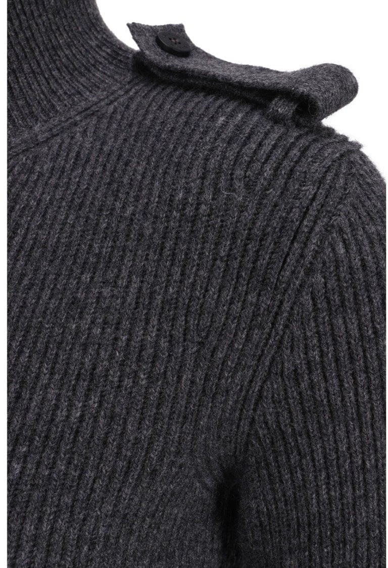 Alexander McQueen Refined Grey Dress In Wool And Cashmere Blend Zwart
