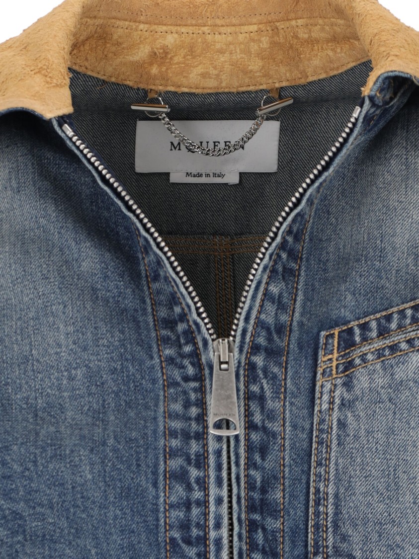 Alexander McQueen Denim Zip Jacket – Blue Blauw