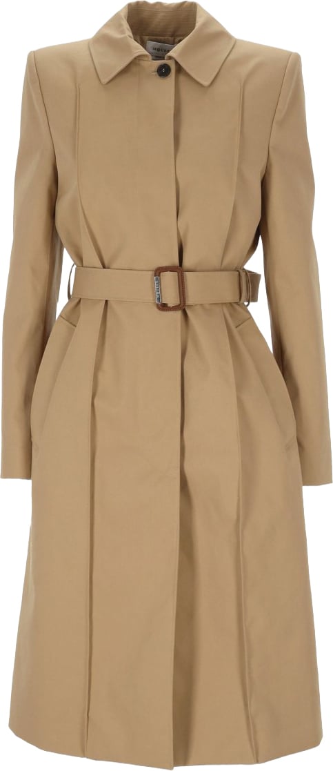 Alexander McQueen Tailored Beige Coat With High Collar Neutraal
