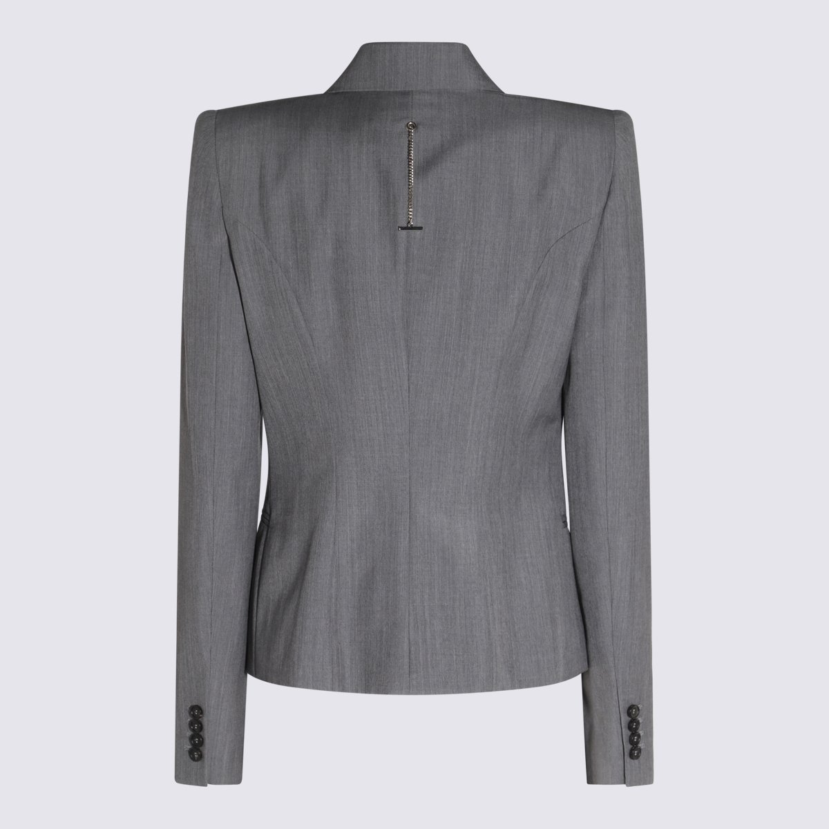 Alexander McQueen Tailored Grey Blazer with Structured Silhouette Grijs