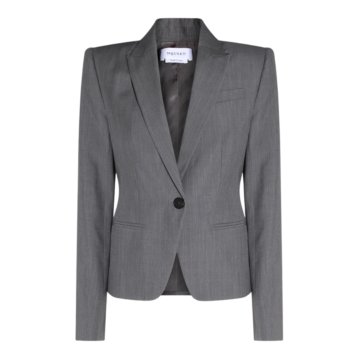 Alexander McQueen Tailored Grey Blazer with Structured Silhouette Grijs