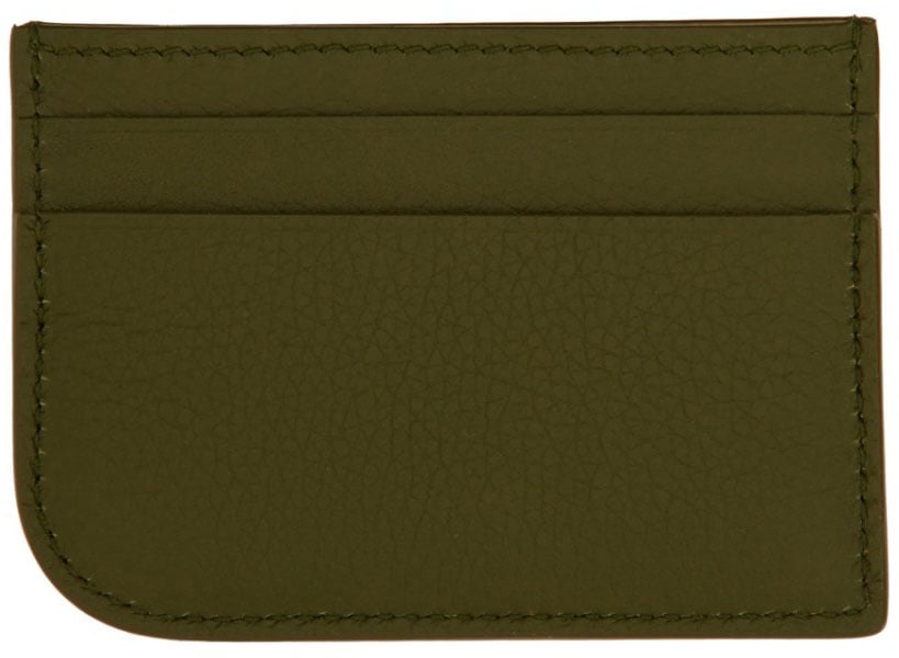Alexander McQueen Leather Card Holder Groen