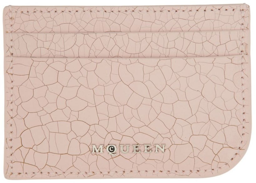 Alexander McQueen Leather Card Holder Roze