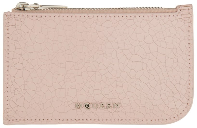 Alexander McQueen Card Holder With Logo Roze