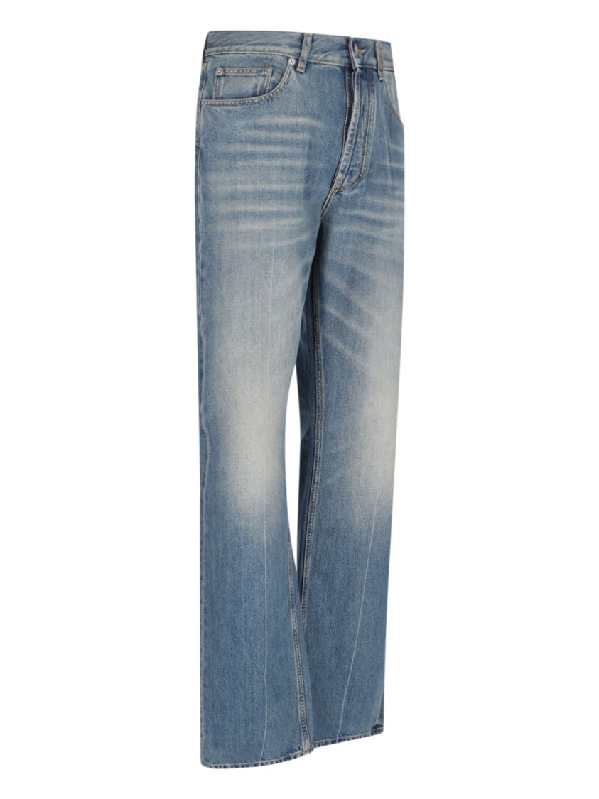 Alexander McQueen Distressed Straight Jeans – Blue Blauw