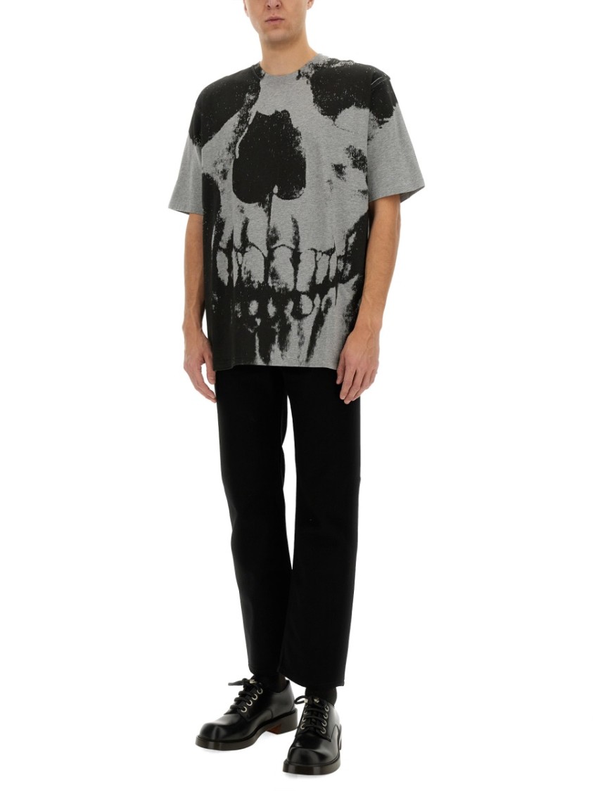 Alexander McQueen Skull Print T-Shirt Zwart