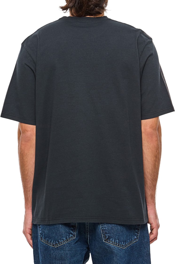 Alexander McQueen Washed Grey Crew-Neck T-Shirt With Emblem And Pocket Grijs