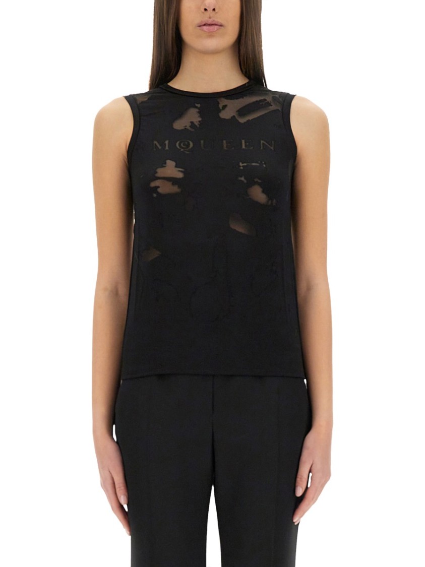 Alexander McQueen Top A Inserts. Zwart