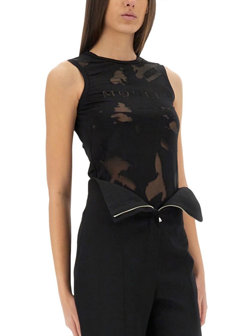 Alexander McQueen Top A Inserts. Zwart