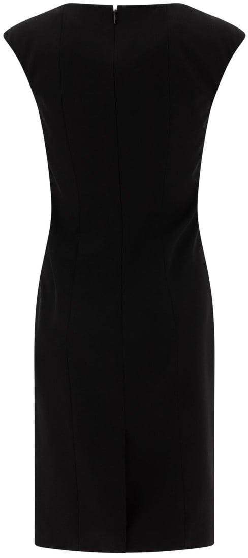 Alexander McQueen Wool Dress With Minimalist Silhouette And Refined Texture Zwart