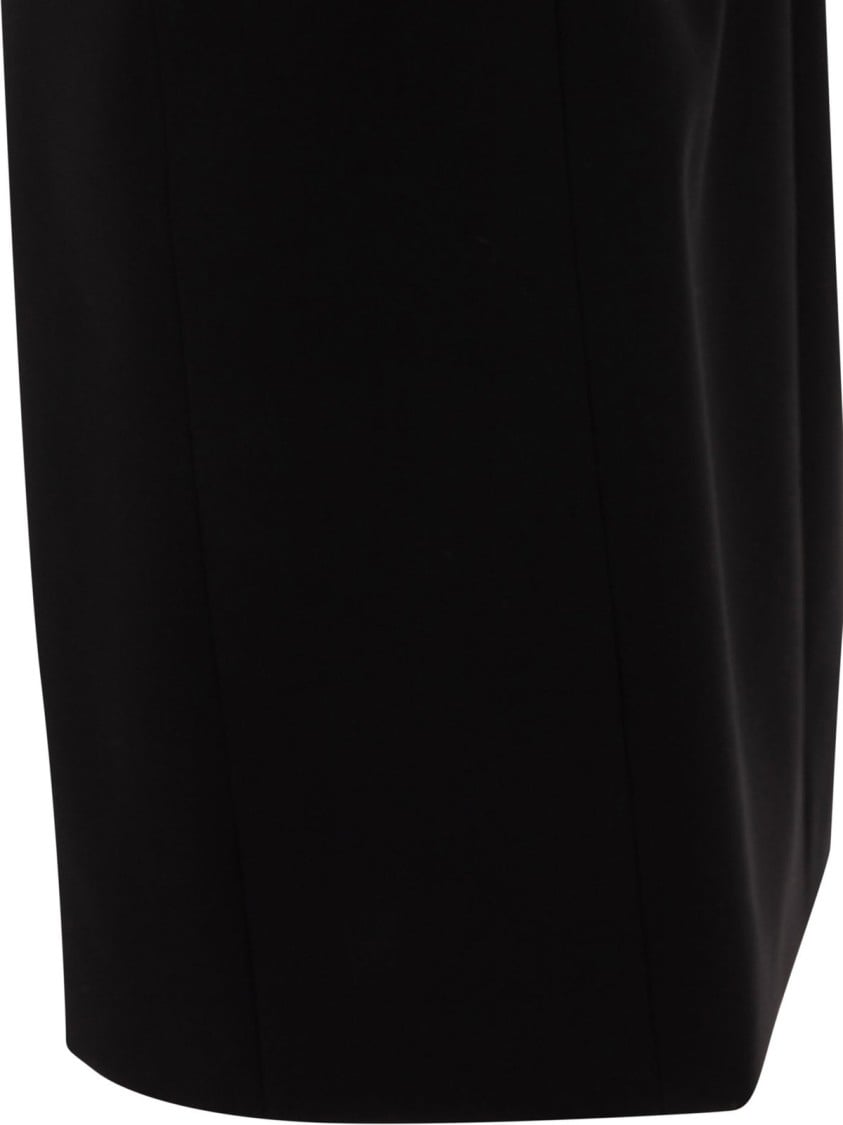 Alexander McQueen Wool Dress With Minimalist Silhouette And Refined Texture Zwart